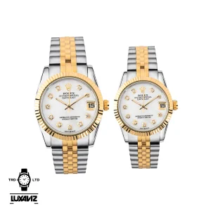 ست ساعت مردانه و زنانه رولکس دیت جاست لوکس آویز DJ040